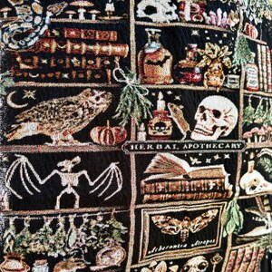 APOTHECARY Woven Tapestry Tote HALLOWEEN TOTE | Spooky Season Tapestry Tote Bag | Gothic Tote Bag | Whimsigoth Tote | Embroidered Tote Bag