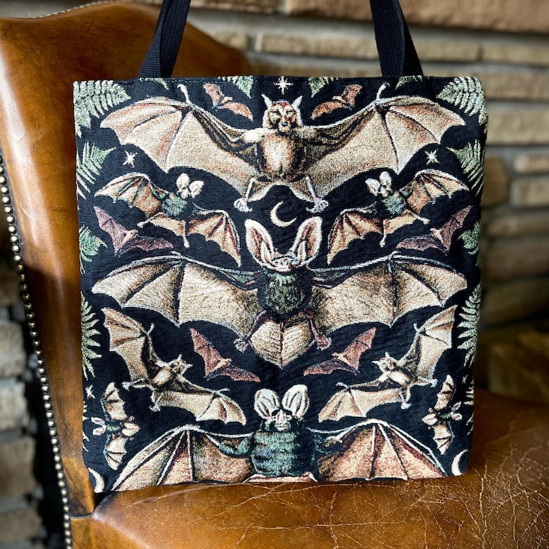 BAT TOTE BAG Bat Bag Dark Academia Tote Bat Gifts Bat Etsy
