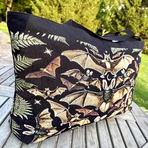 Halloween messenger bag woven tapestry tote bag with vintage bats