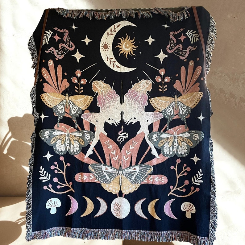 FAIRYCORE Woven BLANKET Moth Blanket Fairy Core Woven Throw Etsy