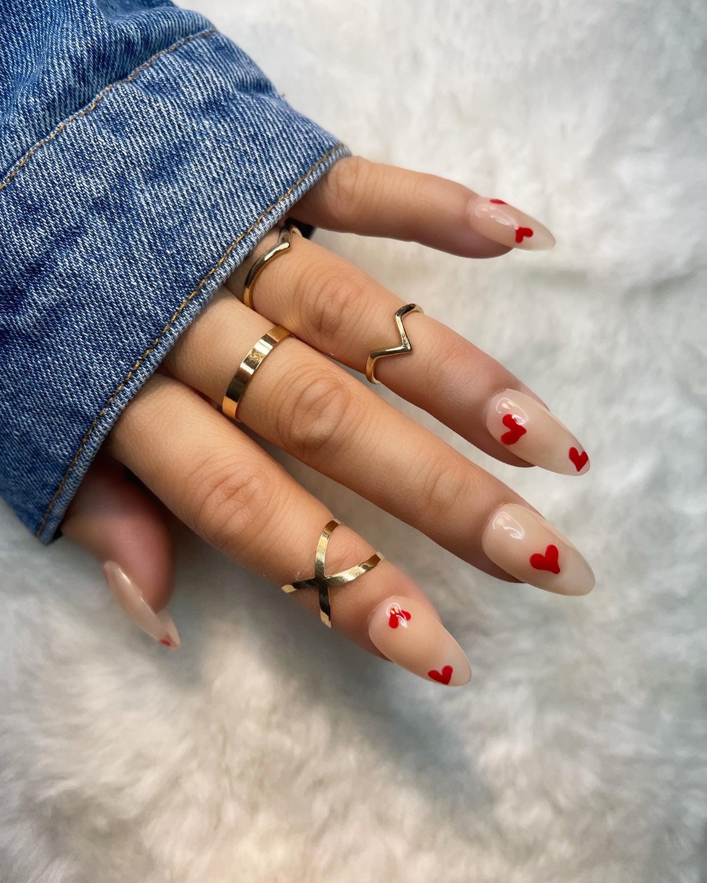 Simple Hearts Valentines Day Nail Art Gel PRESS ON Nails - Etsy