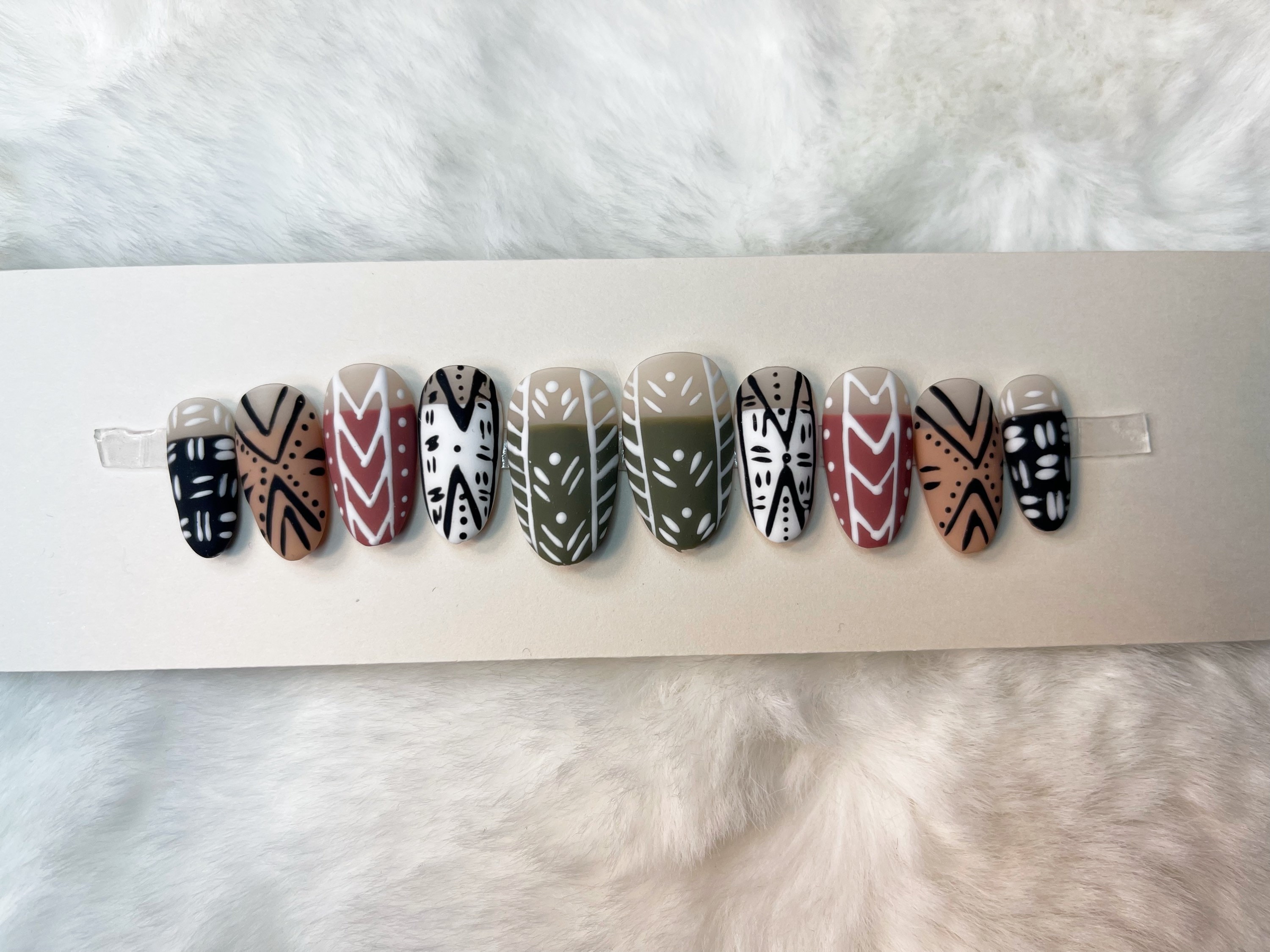 Custom Press on Nails Bohemian Nail Set Nail Art Gel 