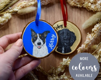 Retrato de mascota en un trozo de madera colgante / Decoración personalizada para mascotas / Retrato de perro o gato pintado a mano / Regalo conmemorativo para mascotas