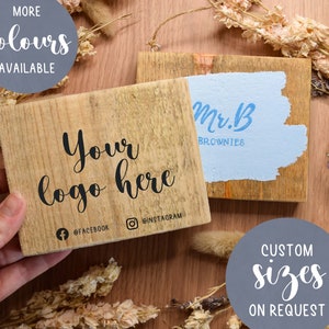 Logo Wooden Sign | Custom Hand Painted Business Name Plaque | Small Business Logo | Hand Painted Hanging or Freestanding Wooden Plaque