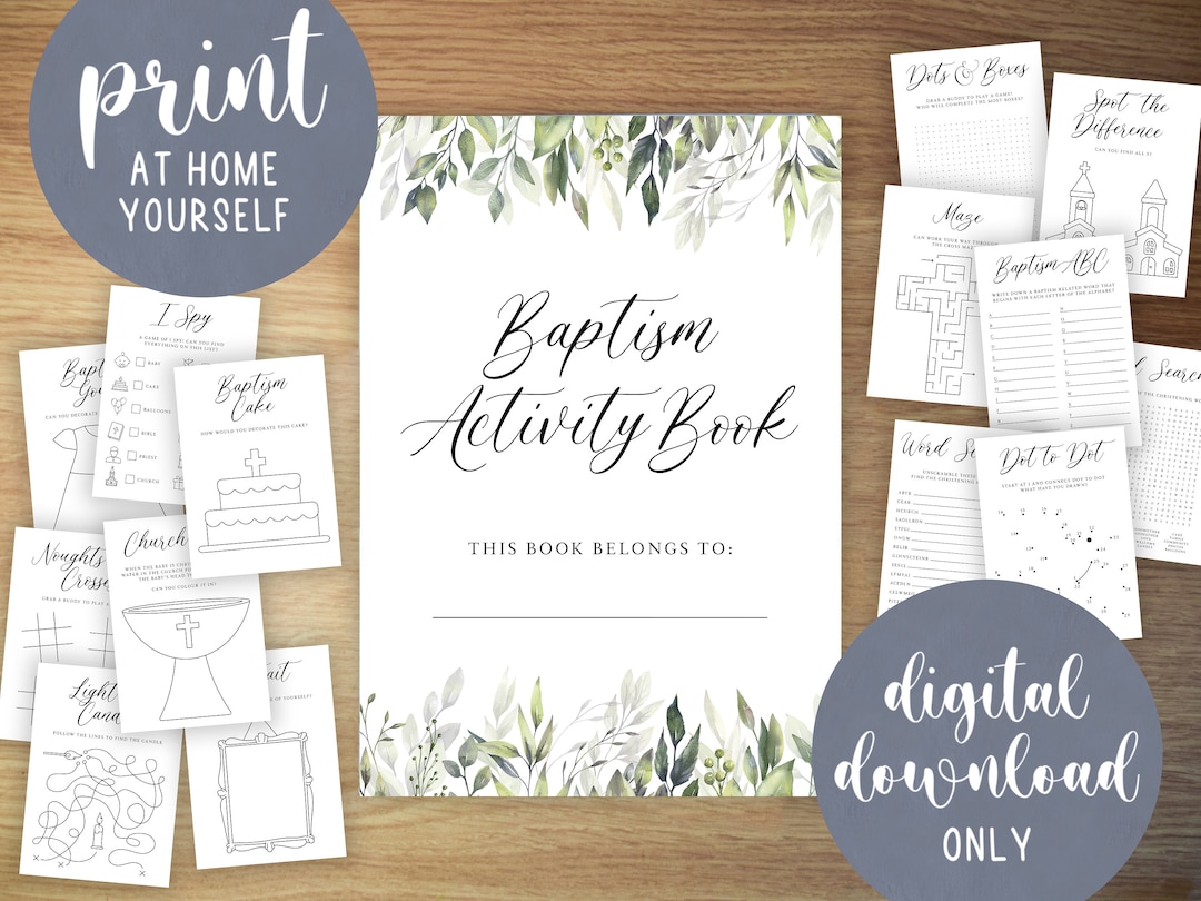 Kids Baptism Activity Books | Printable Activity Kits | Childrens ...