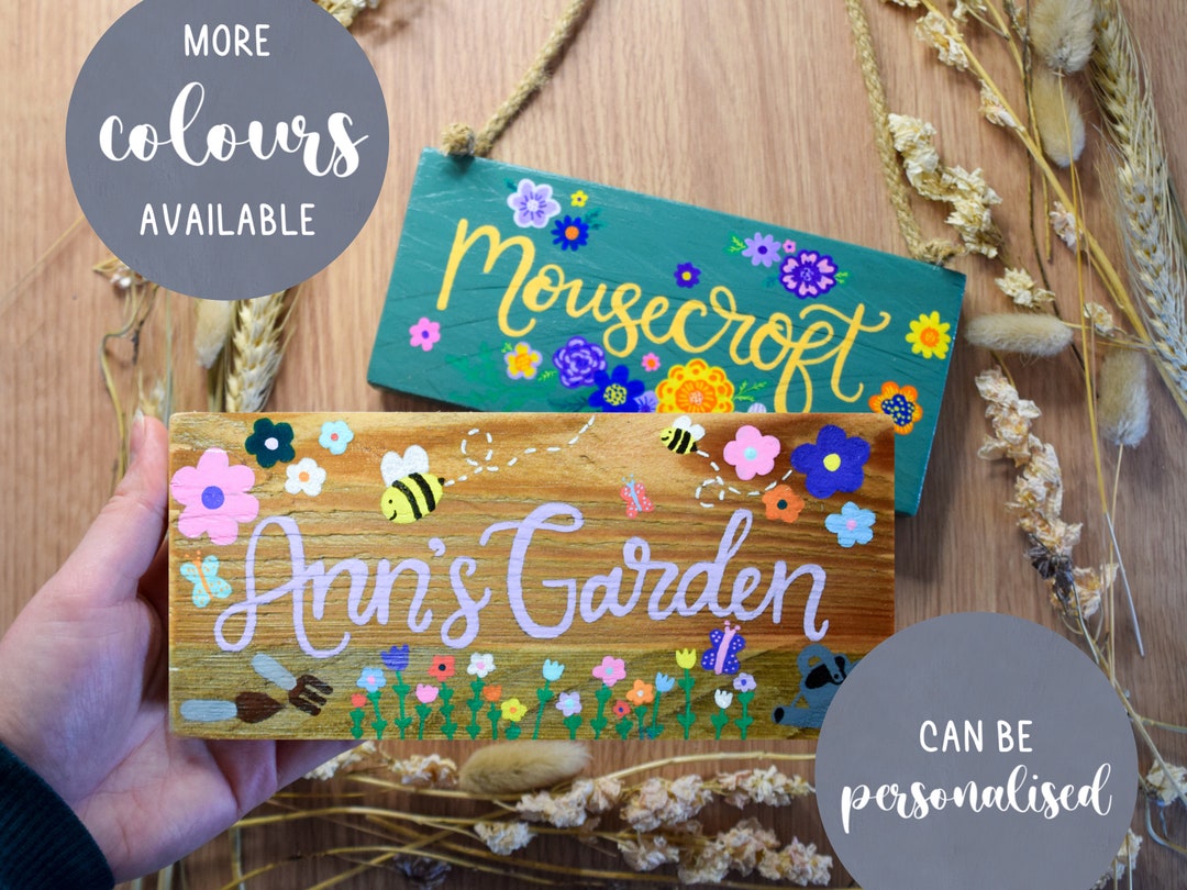 Personalised Hanging Wooden Sign Custom Hand Painted Name Etsy