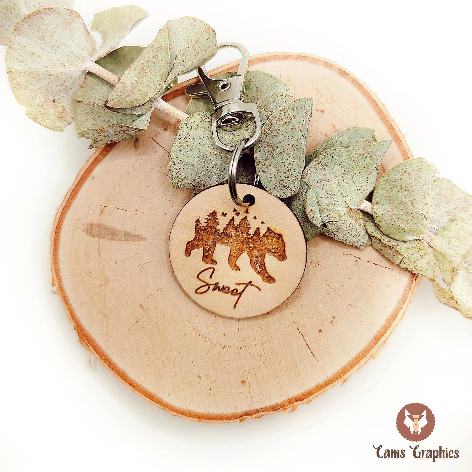 Médaille d'identification Chien et Chat en Bois Personnalisée