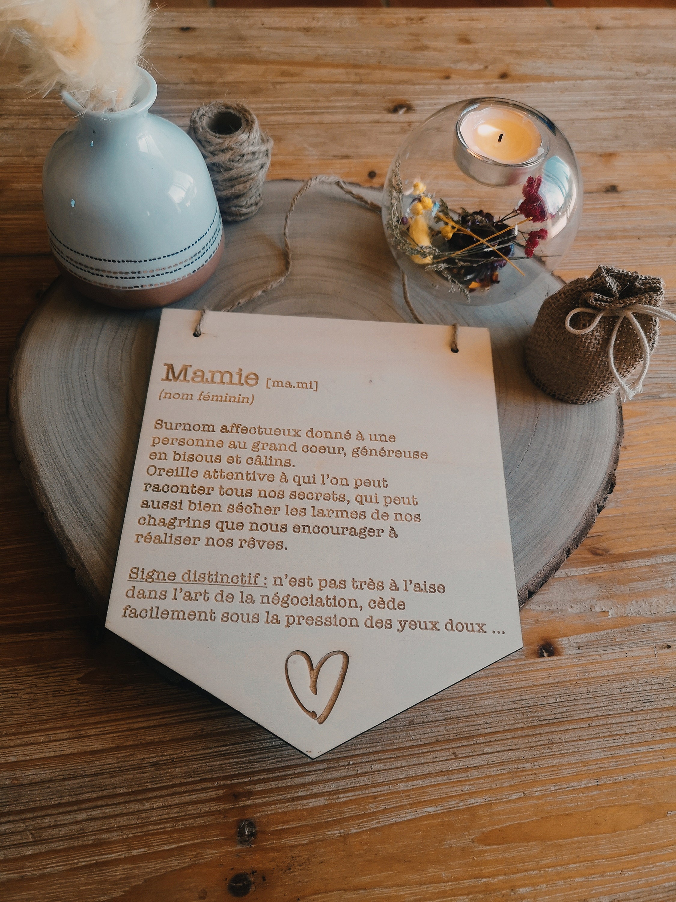 Affiche Bannière en Bois Définition Mamie - Fête Des Grands Mères