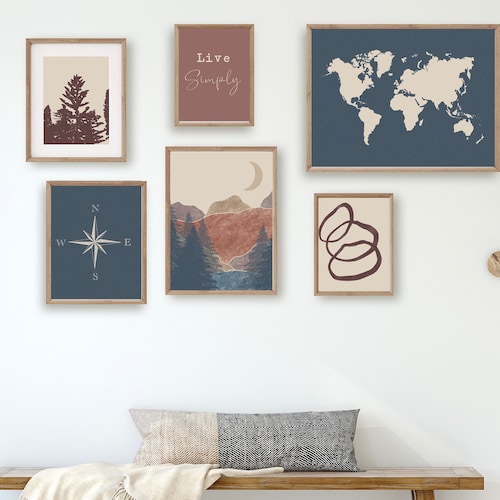Printable Wall Art Travel Gallery Wall Set of 5 Prints Etsy