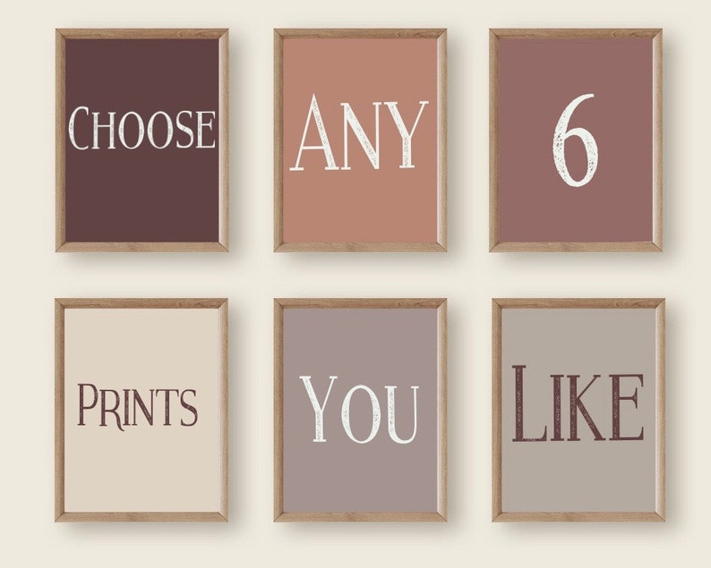 Pick Any 6 Prints Custom Gallery Wall Modern Art Gallery Etsy