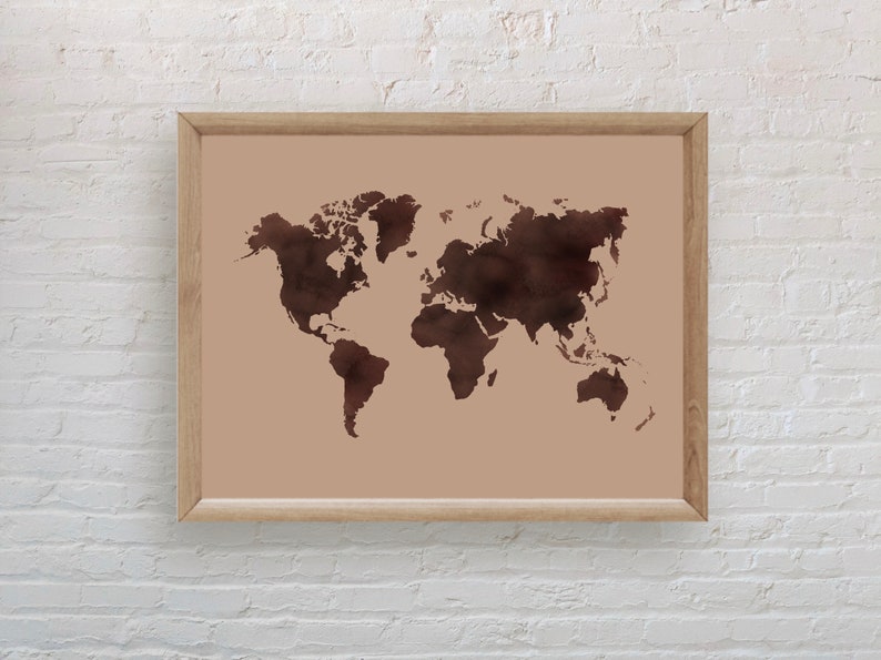 Travel Wall Art Set of 4 Map of the World Print Vintage Van Etsy