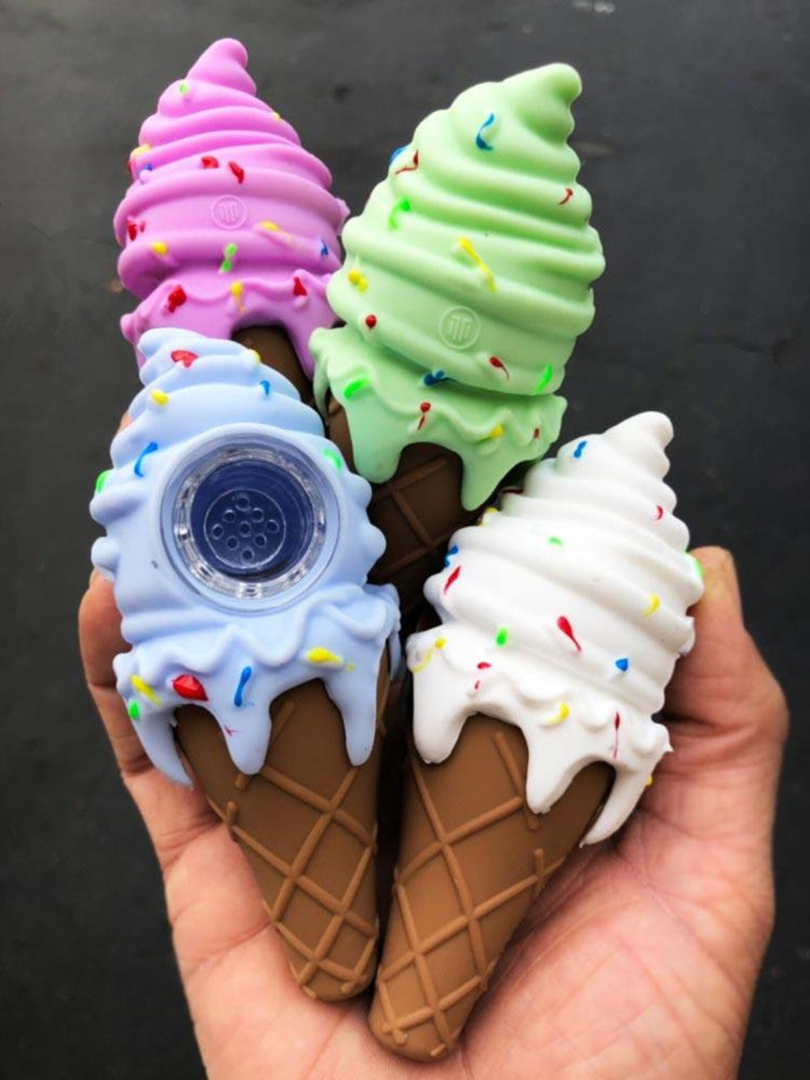 Ice Cream Cone Silicone Pipe Unbreakable Collectible Item Etsy