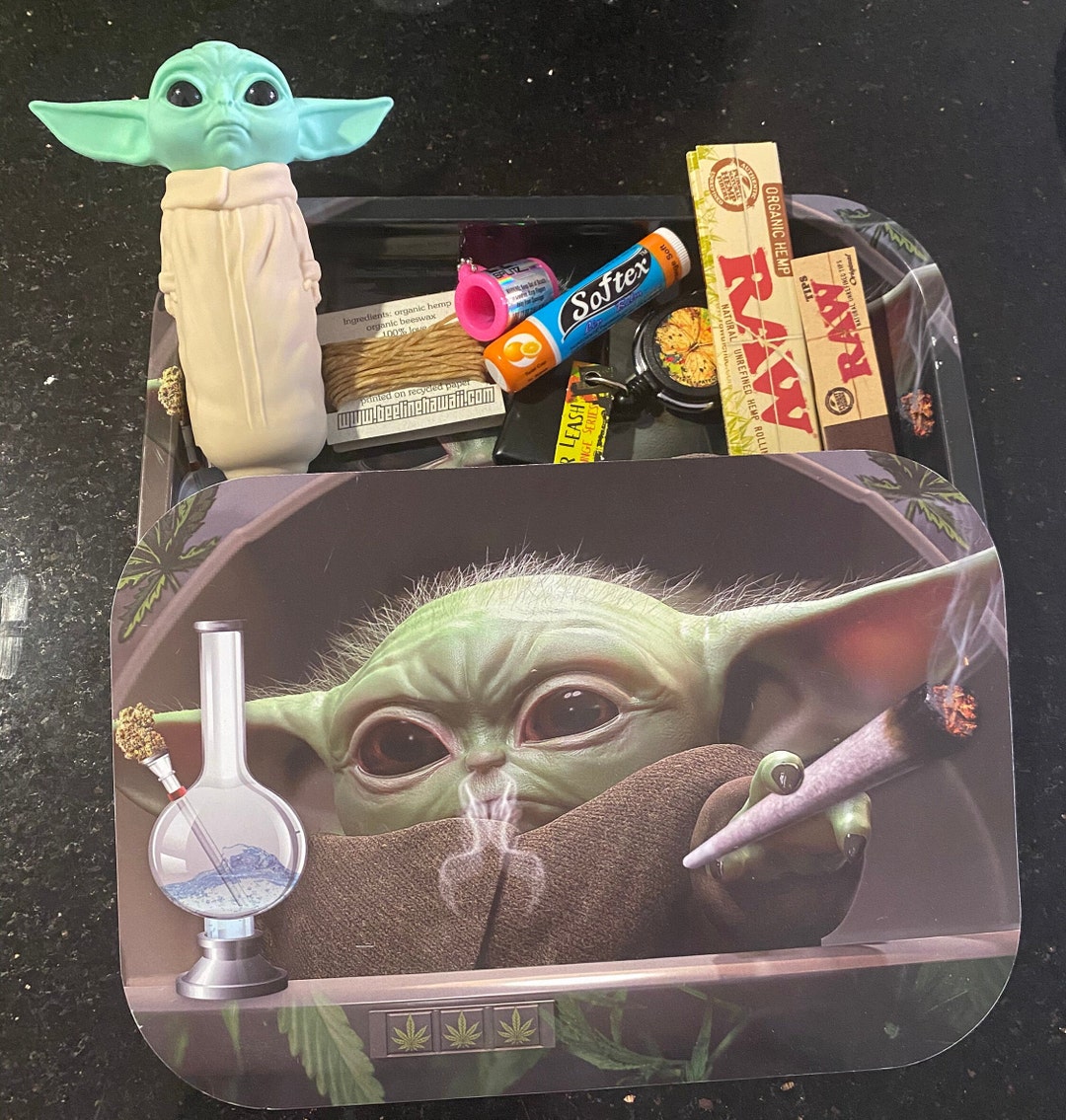 Grogu Baby Yoda Mandalorian Rolling Tray With Lid Etsy