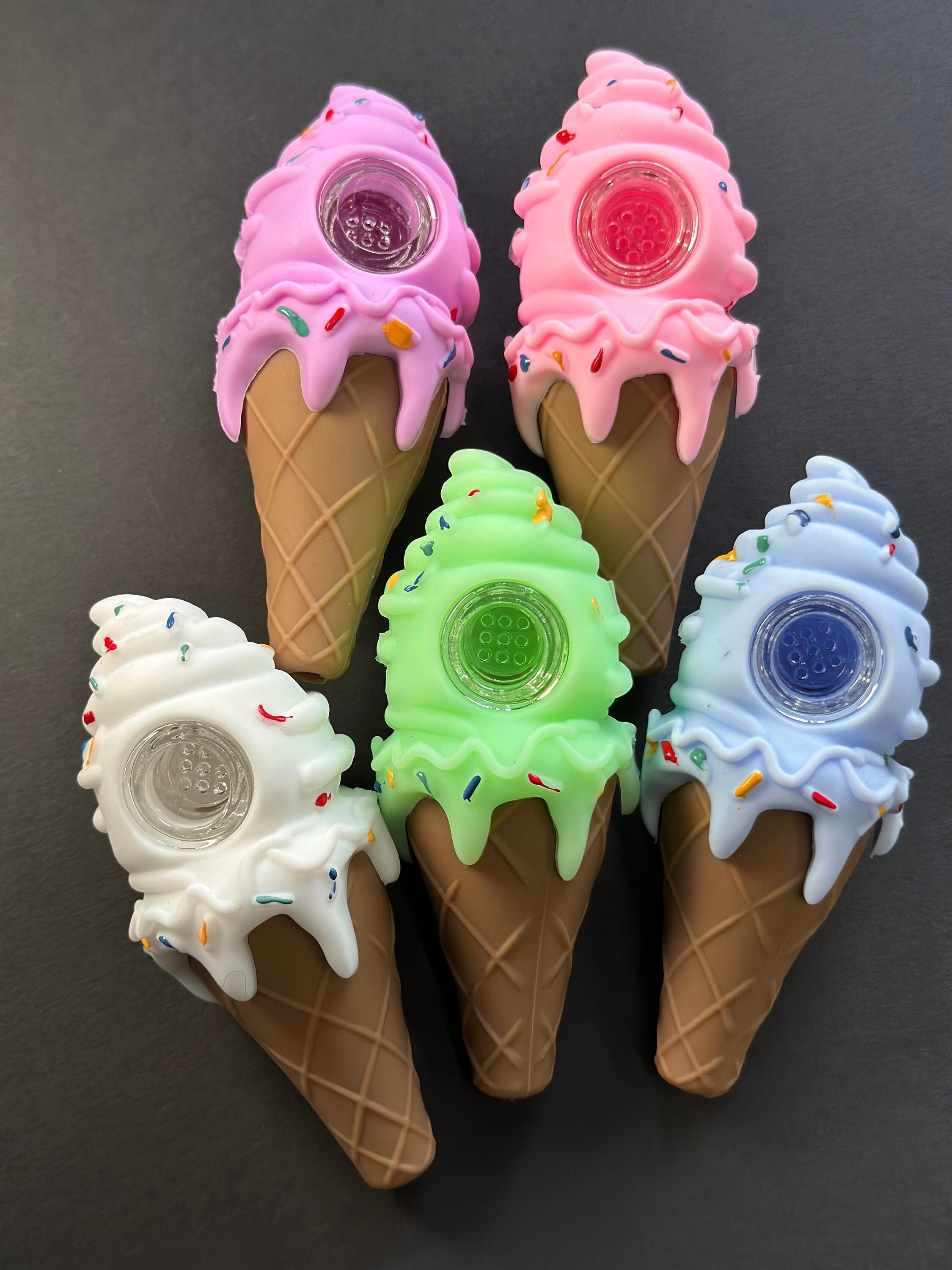 4 Pc Ice Cream Cone Shaped Tray Silicone Soap Mold Candy Chocolate