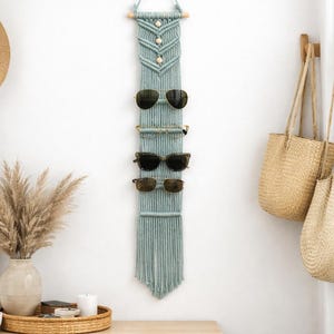 Porte-lunettes de soleil en macramé, organisateur mural en coton pour 4 à 12 paires de lunettes