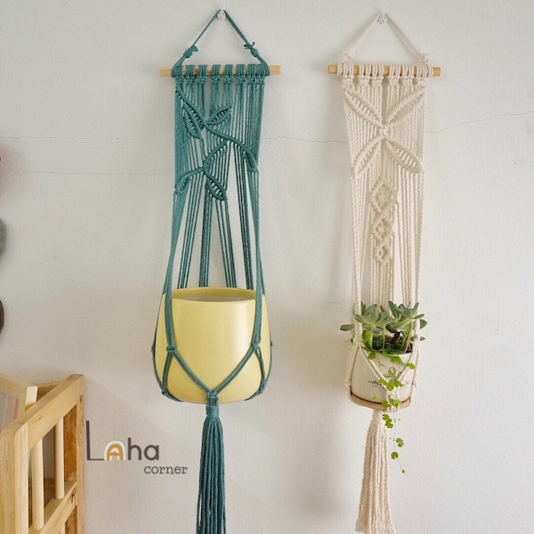Macrame Plant Hanger: Cotton Clove Hitch Wall Hanging