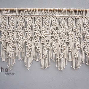 Macrame Valance, Boho Window Curtain, Macrame Leaves Valance, Window Curtain, Banner Macrame,Macrame Headboard Hanging