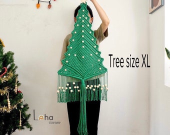Makramee-Weihnachtsbaum-Wandkunst, Boho-Urlaubsdekor, Weihnachtsbaum-Dekor, Feiertagsgeschenk, Baum-Wandbehang, Weihnachtsbaum-Kunst
