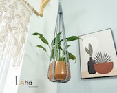 Simple Macrame Plant Hanging, No Tail Plant Hanger, Plant Lover Gift, Garden Lover Gift, Outdoor Planter, Plant Pot Holder, Plant Rack