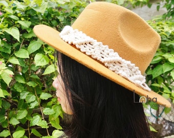 Banda de sombrero de macramé: accesorio bohemio para sombrero de vaquero, regalo de Navidad