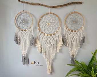 Dreamcatcher Set, Wedding Backdrop, Dream catcher Hanging Over The Headboard, Bedroom Decor, Macrame Wall Hanging, Christmas Gift