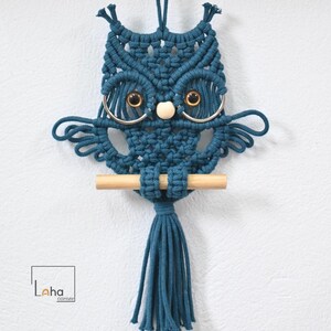 Macrame Owl Wall Hanging, Handmade Boho Nursery Decor, Custom Color Owl Wall Art, Scandinavian Home Decor