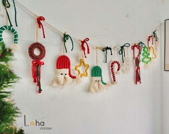 Macrame Christmas Ornament Garland: Boho Holiday Decor