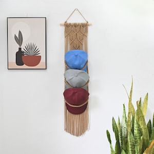 Macrame Baseball Cap Holder: Boho Wall Organizer