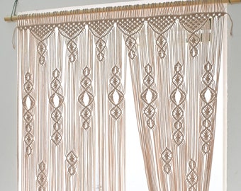 Door Curtain, Macrame Closet Curtain, Long Macrame Curtain, Curtain for Living Room, Boho Wall Art, Wedding Backdrop, Door Curtain