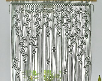 Colgante de puerta de macramé, telón de fondo para fotos de boda, telón de fondo para decoración de boda, colgante de pared con hojas de macramé, colgante de pared grande de macramé, cortina larga