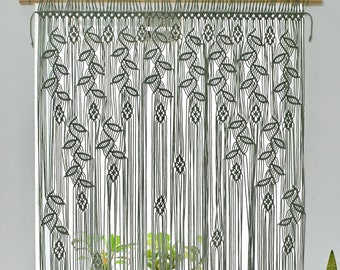 Handmade Furniture And Decor,Macrame Curtain, Macrame Leaf Door Curtain, Macrame Window Curtain,Macrame Boho Curtain, New Home Decor