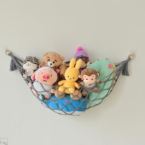 子供部屋収納おもちゃホルダー、おもちゃハンモック、カラフルなマクラメおもちゃハンモック、ぬいぐるみ動物ハンモック、ボヘミアン子供部屋装飾、クリスマスギフト