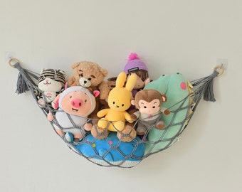 Kids Room Storage Toy Holder, Toy Hammock, Colorful Macrame Toy Hammock, Stuff Animal Hammock, Boho Nursery Decor, Christmas Gift