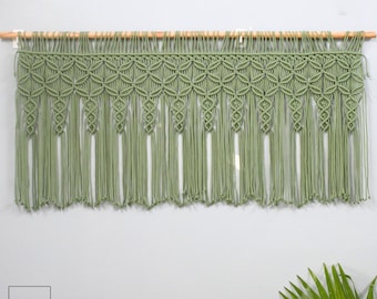 Makramee-Fenstergardine, Boho-Gardine in individueller Größe und Farbe für Küche oder Badezimmer
