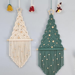 Macrame Christmas Tree Wall Decor: Boho Holiday Home Decorm, Christmas Wall Hanging, Christmas Door Decor, Christmas Gift