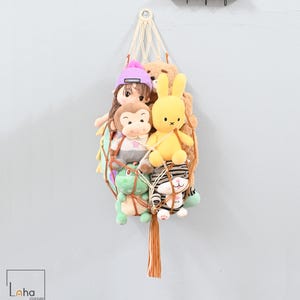Wall Ceiling Hanging Net, Stuffies Animal Storage for Kid Room Bedroom Playroom Decor, Storage Organizers Corner Hanging Net,