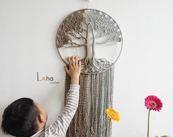 Large Macrame Tree of Life Wall Hanging: Boho Bedroom Decor