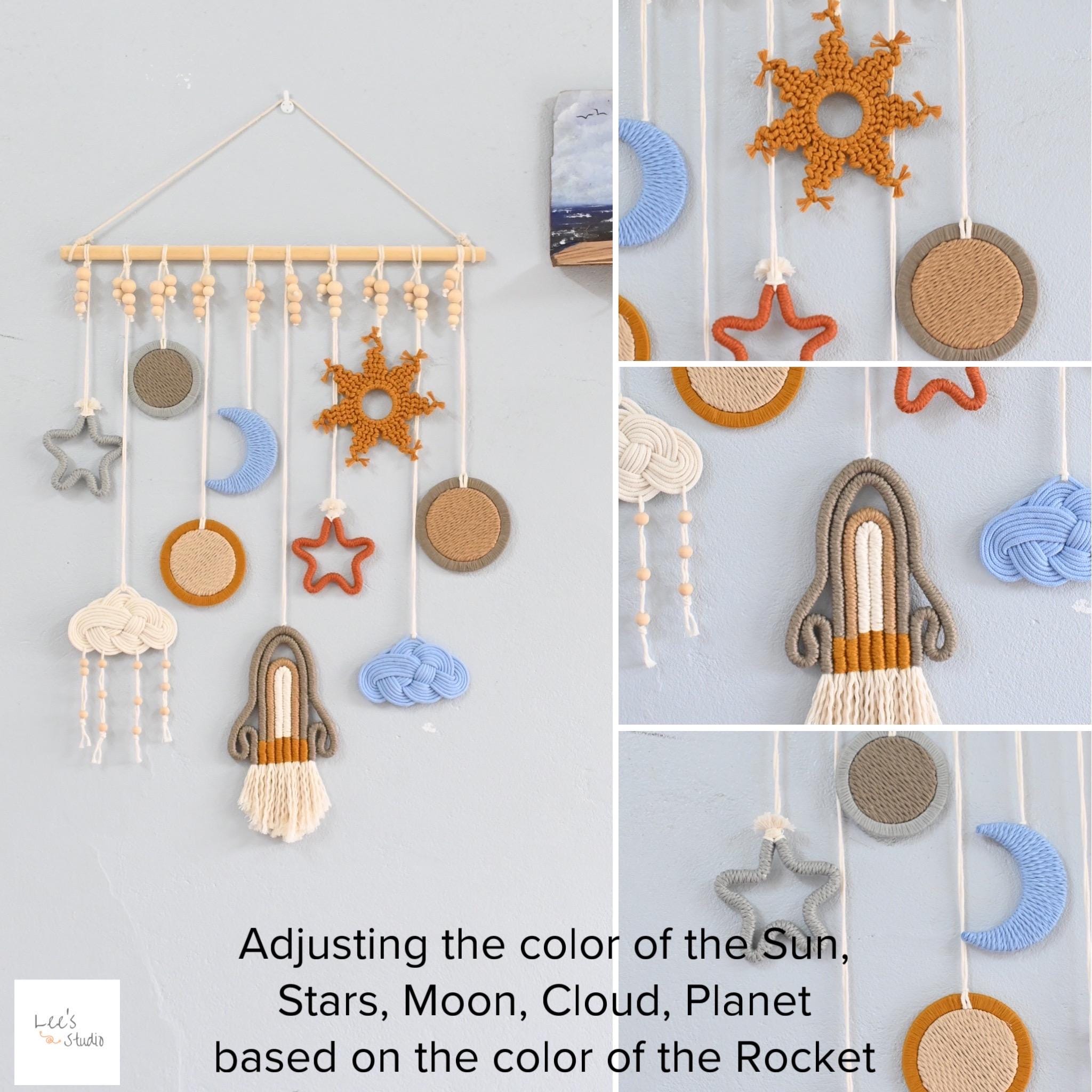 Macrame Rocket Wall Hanging: Space Themed Nursery, Baby Planet Gift ...