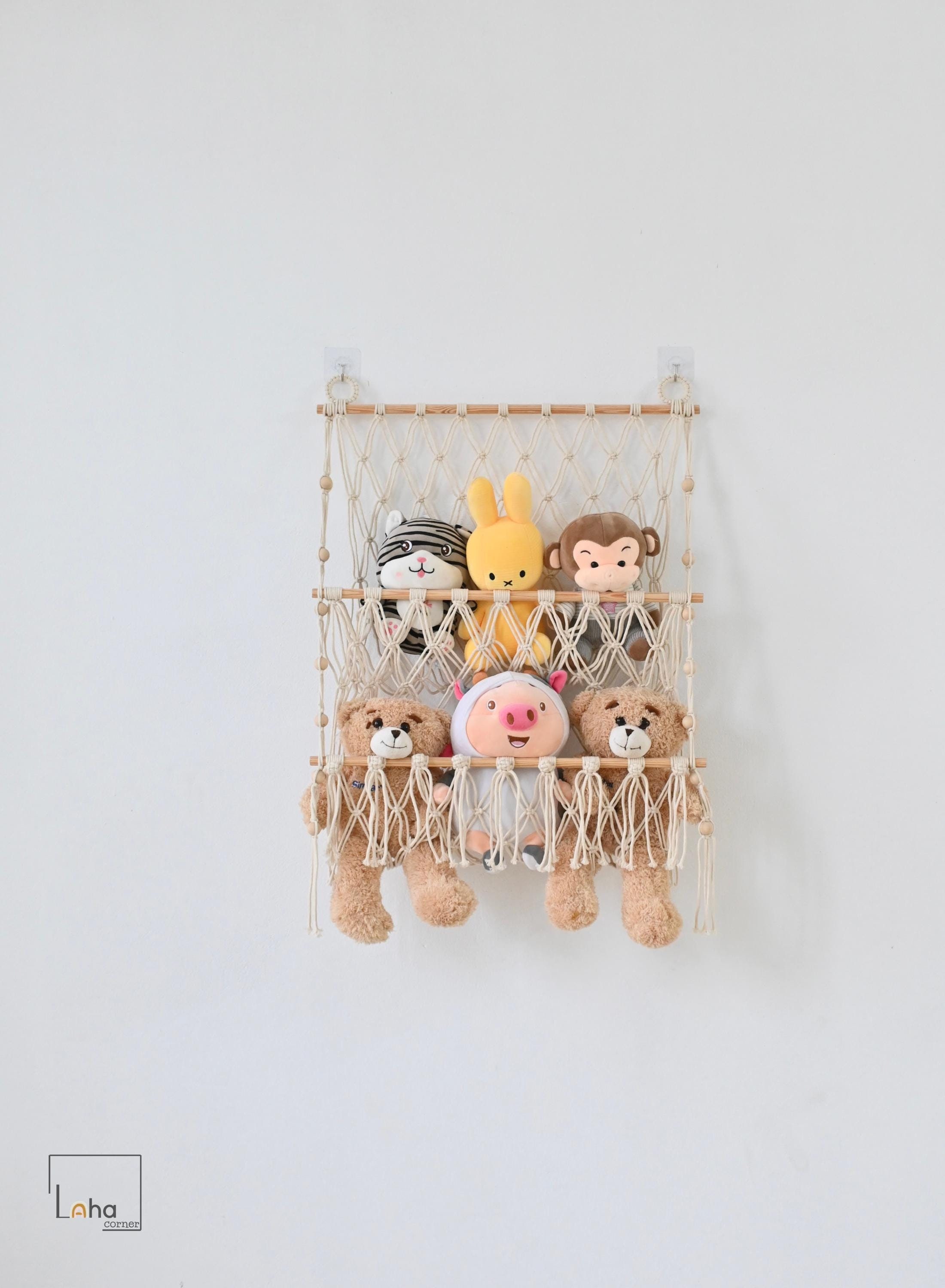 Squishmallow Holder, Kids Room Storage, Boho Toy Storage, Stuffed Animal Hammock, Boho Toy Hammock, Boho Kids Room, Wall Stuffed Animal