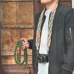 Men&#39;s Camera Strap with Personalization, Vintage Macrame Camera Straps for Photographers, Valentines Gift for Him/ Boyfriend