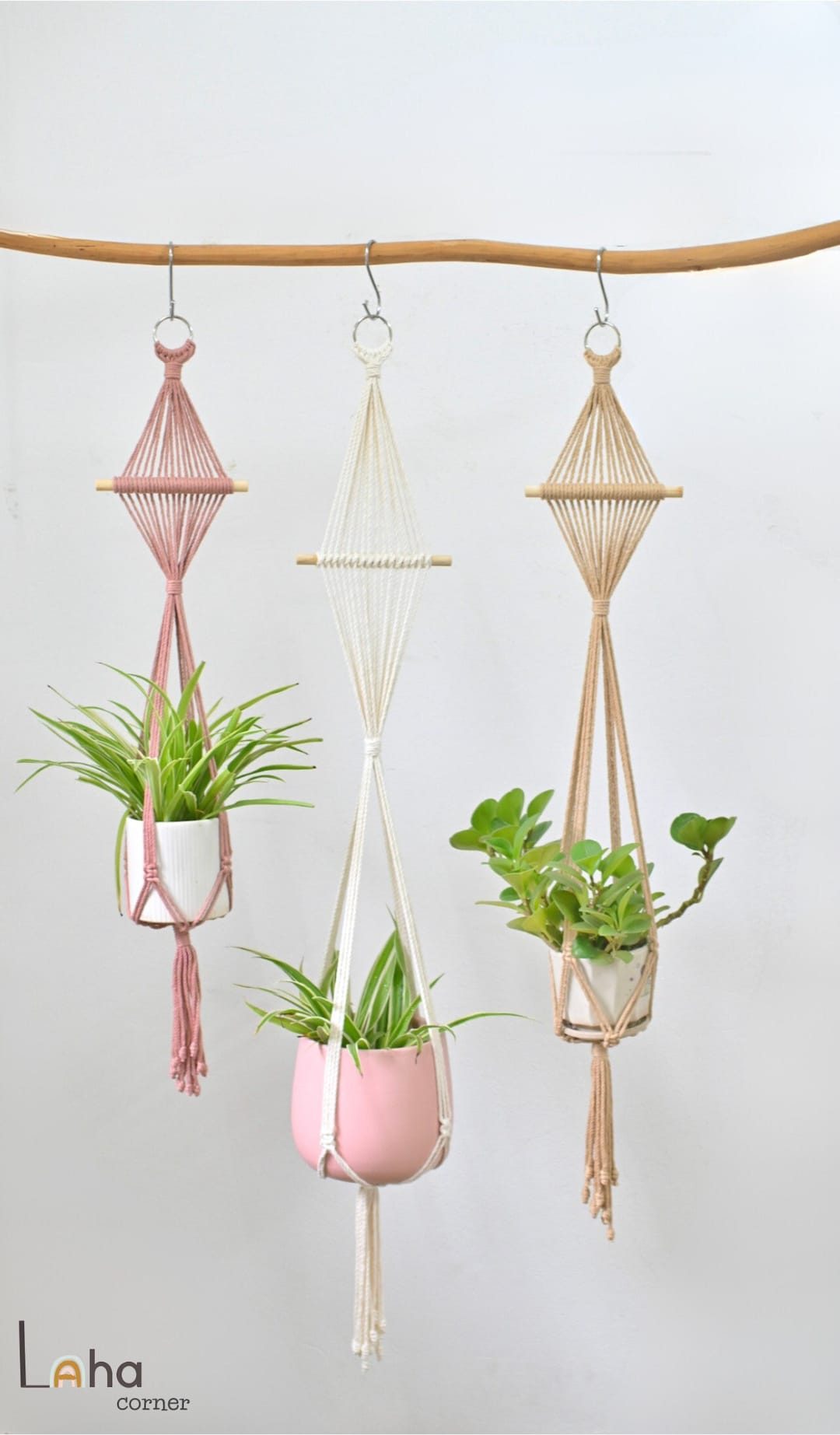 Minimalist Macrame Plant Hanger, Modern Macrame Plant Holder