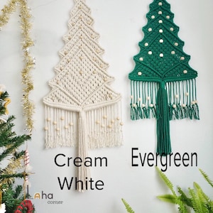 Macrame Christmas Tree with Star Topper, Pine Tree Wall Hanging Christmas Holiday Decoration, Farmhouse Xmas Decor, Macrame Xmas Tree image 4