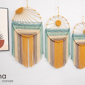 Sun Beach Wall Hanging, Woven Wall Art, Macrame Dreamcatcher, Baby Room Decor, Nursery Wall Decor, Boho Kid Room image 9