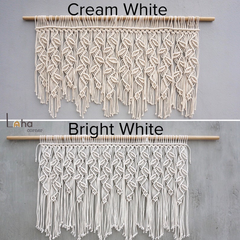 Long Macrame Curtain, Geometric Boho Door Curtain, Window Hanging, Macrame Room Divider, Farmhouse Curtain, Handmade Cotton image 14