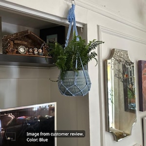 Minimalist Macrame Plant Hanger: Boho Hanging Planter, No Tassel, Macrame Plant Pot Holder Without Tail, Simple Minimalist Boho Decor immagine 12