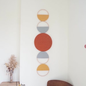 Sun And Moon Wall Art, Handmade Circular Wall Art, Boho Wall Decor, Fiber Art, Scandi Home, Plastic Free Home, Rainbow Hanging