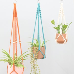 Plant Holders, Boho Plant Hanging, Interior Plant Hangers, Macrame Plant Hanger Flat, Minimalist Plant Hanger,  Plant Lover Gift HM