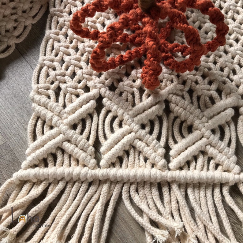 Set of 2,4,6 Macrame Table Placemats, More Color, Rustic Dining Table Decor, Fiber Placemats, Table Decor Pad, Vintage Table Runner image 3