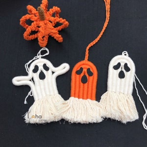 Handmade Macrame Ghost Decor Halloween Decorations, Ghost Car Hanger, Halloween Accent