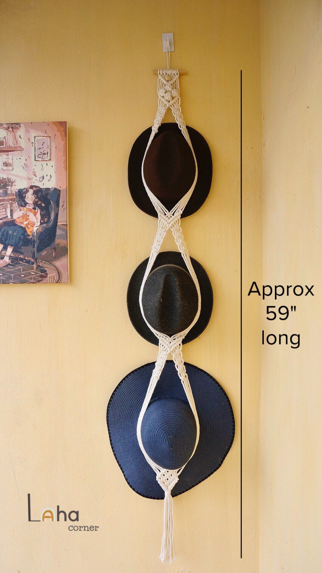 Farmhouse Hat Hanger Macrame Hat Holder Fedora Hat Hanging Etsy UK